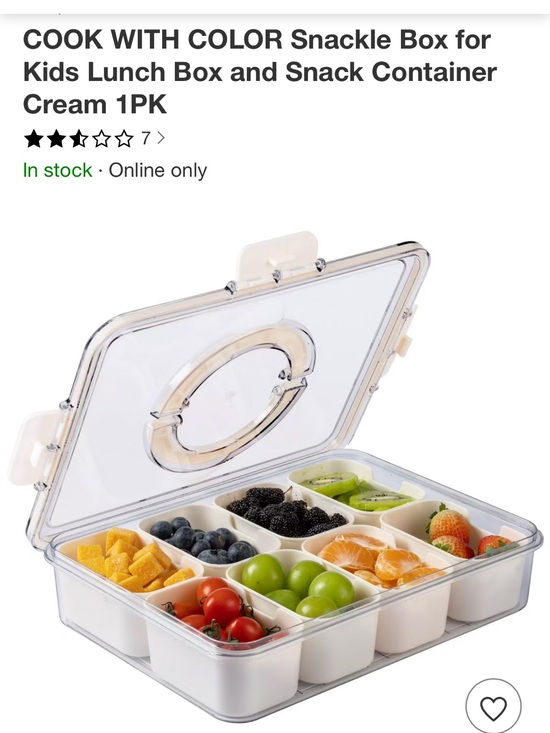 Other - Snackle Box Kids Lunch Box - Cream organizer snack veggies fruit 8 compartment